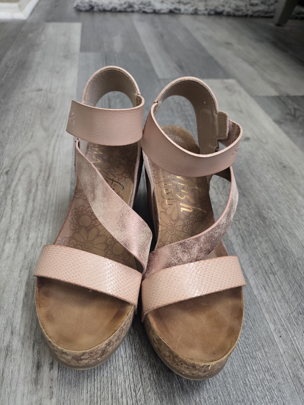 Blowfish Blush Pink Strappy Wedge Sandals
